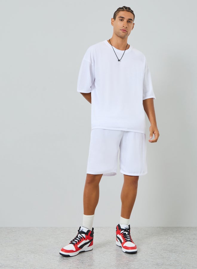 Take Two Men Solid Oversized T-Shirt and Shorts Co-Ords - Image 5